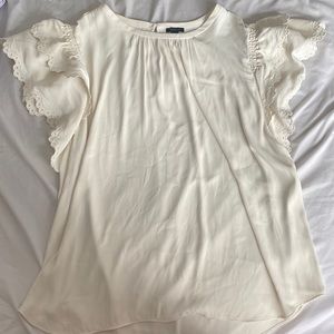 Ann Taylor Flutter Sleeve Blouse